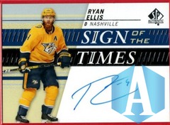 2020-21 SP AUTHENTIC RYAN ELLIS SIGN OF THE TIMES AUTO #SOTT-RE 2019-20